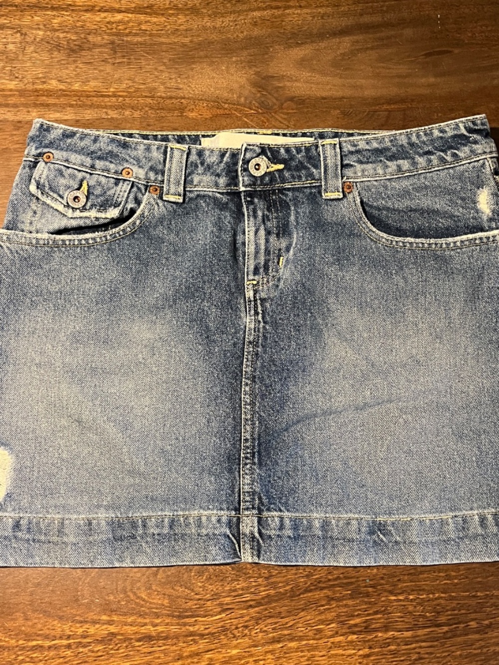 Vintage 00s GAP Jean Distressed Mini Skirts Size 10